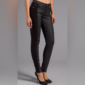 $235 7 FOR ALL MANKIND Made In USA Jeans Women 27x31” Skinny Second Skin Lace